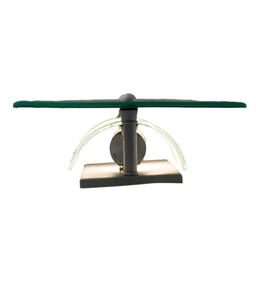 Meyda Lighting Metro Fusion 9" Nickel Nautilus Wall Sconce With Aqua Green & White Shade Glass