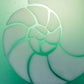Meyda Lighting Metro Fusion 9" Nickel Nautilus Wall Sconce With Aqua Green & White Shade Glass
