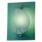 Meyda Lighting Metro Fusion 9" Nickel Nautilus Wall Sconce With Aqua Green & White Shade Glass