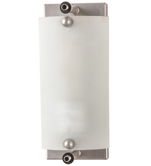 Meyda Lighting Metro Fusion 9" Nickel Nautilus Wall Sconce With Blue & White Shade Glass