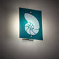 Meyda Lighting Metro Fusion 9" Nickel Nautilus Wall Sconce With Blue & White Shade Glass