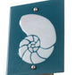 Meyda Lighting Metro Fusion 9" Nickel Nautilus Wall Sconce With Blue & White Shade Glass