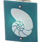 Meyda Lighting Metro Fusion 9" Nickel Nautilus Wall Sconce With Blue & White Shade Glass