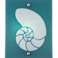 Meyda Lighting Metro Fusion 9" Nickel Nautilus Wall Sconce With Blue & White Shade Glass