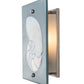 Meyda Lighting Metro Fusion 9" Nickel Nautilus Wall Sconce With Blue & White Shade Glass