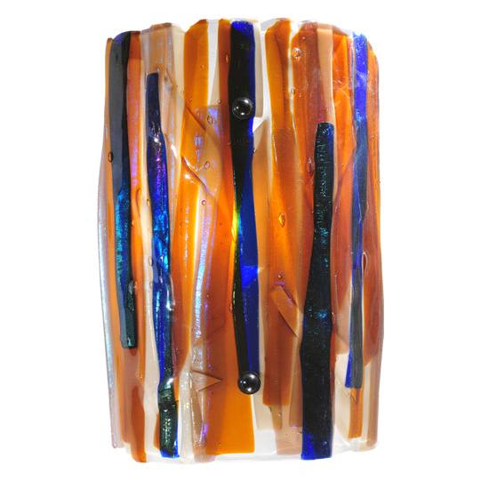 Meyda Lighting Metro Fusion 9" Oceano Wall Sconce With Multi-Colored Shade Glass