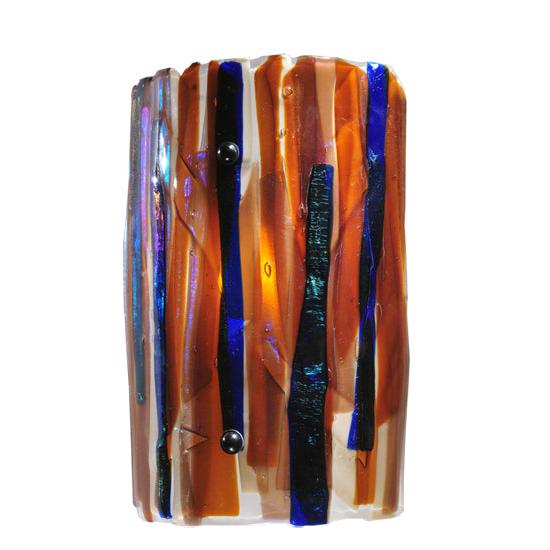 Meyda Lighting Metro Fusion 9" Oceano Wall Sconce With Multi-Colored Shade Glass