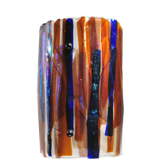 Meyda Lighting Metro Fusion 9" Oceano Wall Sconce With Multi-Colored Shade Glass