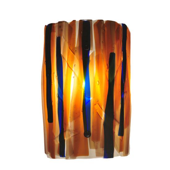 Meyda Lighting Metro Fusion 9" Oceano Wall Sconce With Multi-Colored Shade Glass