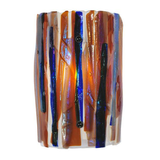 Meyda Lighting Metro Fusion 9" Oceano Wall Sconce With Multi-Colored Shade Glass