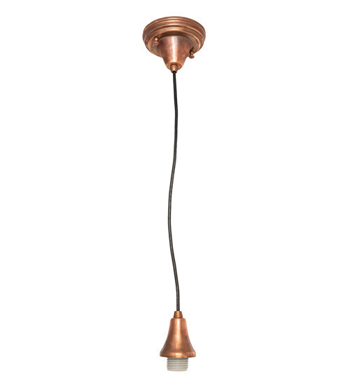 Meyda Lighting Metro Fusion 9" Vintage Copper Electra Mini Pendant Light With Blue Shade Glass