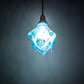 Meyda Lighting Metro Fusion 9" Vintage Copper Electra Mini Pendant Light With Blue Shade Glass
