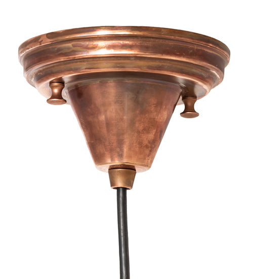 Meyda Lighting Metro Fusion 9" Vintage Copper Electra Mini Pendant Light With Blue Shade Glass