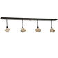 Meyda Lighting Metro Fusion 90" 4-Light Copper Vein Ramoscelli Island Pendant Light With White Copper Vein Powdercoat Shade Glass
