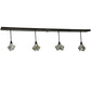 Meyda Lighting Metro Fusion 90" 4-Light Copper Vein Ramoscelli Island Pendant Light With White Copper Vein Powdercoat Shade Glass