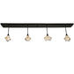 Meyda Lighting Metro Fusion 90" 4-Light Copper Vein Ramoscelli Island Pendant Light With White Copper Vein Powdercoat Shade Glass