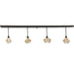 Meyda Lighting Metro Fusion 90" 4-Light Copper Vein Ramoscelli Island Pendant Light With White Copper Vein Powdercoat Shade Glass