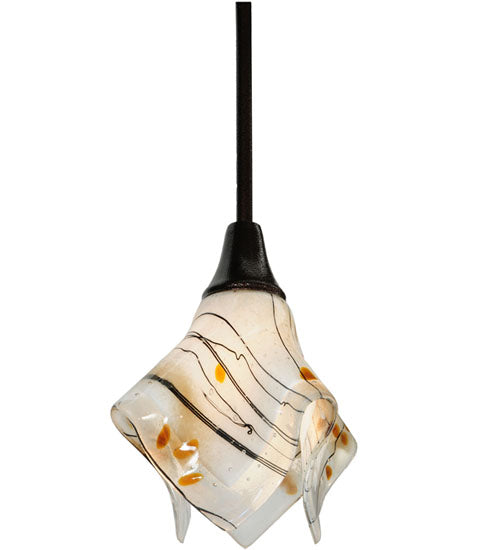 Meyda Lighting Metro Fusion 90" 4-Light Copper Vein Ramoscelli Island Pendant Light With White Copper Vein Powdercoat Shade Glass