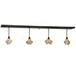 Meyda Lighting Metro Fusion 90" 4-Light Copper Vein Ramoscelli Island Pendant Light With White Copper Vein Powdercoat Shade Glass