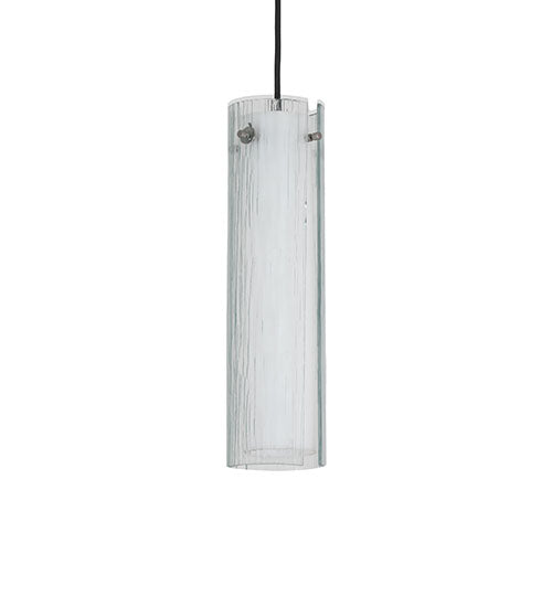 Meyda Lighting Metro Mist 5" Nickel Cilindro Mini Pendant Light With Clear Rainy View & Statuario Idalight Shade