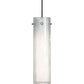 Meyda Lighting Metro Mist 5" Nickel Cilindro Mini Pendant Light With Clear Rainy View & Statuario Idalight Shade