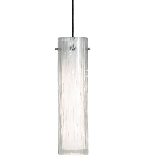 Meyda Lighting Metro Mist 5" Nickel Cilindro Mini Pendant Light With Clear Rainy View & Statuario Idalight Shade