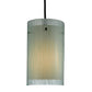 Meyda Lighting Metro Mist 6" Black Cilindro Mini Pendant Light With Clear and Silver Shade Glass