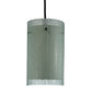 Meyda Lighting Metro Mist 6" Black Cilindro Mini Pendant Light With Clear and Silver Shade Glass