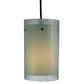 Meyda Lighting Metro Mist 6" Black Cilindro Mini Pendant Light With Clear and Silver Shade Glass