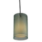 Meyda Lighting Metro Mist 6" Black Cilindro Mini Pendant Light With Clear and Silver Shade Glass
