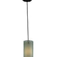 Meyda Lighting Metro Mist 6" Black Cilindro Mini Pendant Light With Clear and Silver Shade Glass