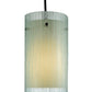 Meyda Lighting Metro Mist 6" Black Cilindro Mini Pendant Light With Clear and Silver Shade Glass