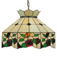 Meyda Lighting Meyda Apple 20" 3-Light Mahogany Bronze Pendant Light With Multi-Colored Shade Glass