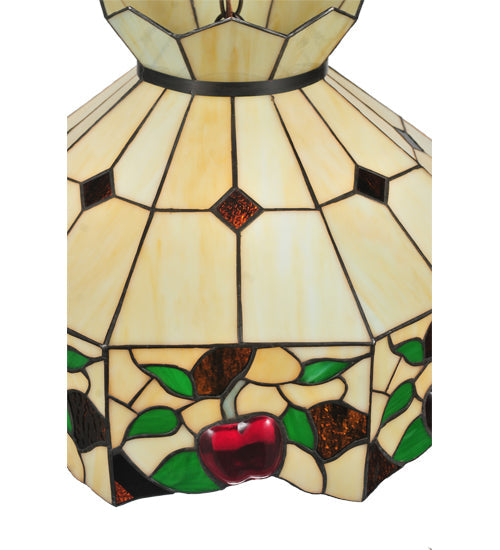 Meyda Lighting Meyda Apple 20" 3-Light Mahogany Bronze Pendant Light With Multi-Colored Shade Glass