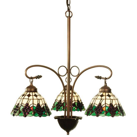 Meyda Lighting Meyda Grape 24" 3-Light Mahogany Bronze Chandelier