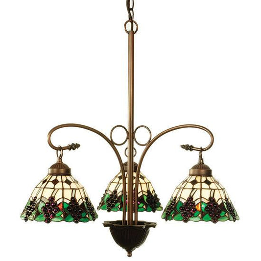 Meyda Lighting Meyda Grape 24" 3-Light Mahogany Bronze Chandelier
