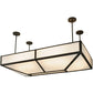 Meyda Lighting Meyer 54" 12-Light Oil Rubbed Bronze BBQ Pendant Light With White Statuario Idalight Shade Glass