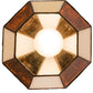 Meyda Lighting Meyer Lantern 6" Nickel Mini Pendant Light With Multi-Colored Shade Glass