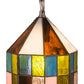Meyda Lighting Meyer Lantern 6" Nickel Mini Pendant Light With Multi-Colored Shade Glass