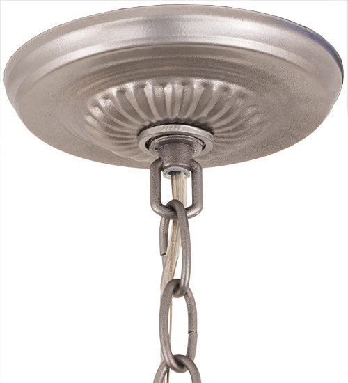 Meyda Lighting Meyer Lantern 6" Nickel Mini Pendant Light With Multi-Colored Shade Glass
