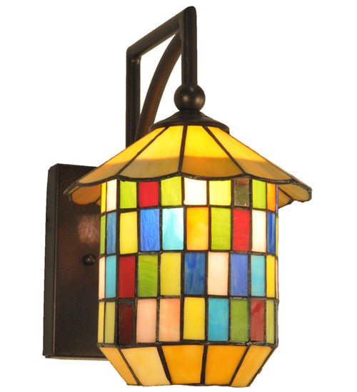Meyda Lighting Meyer Lantern 8" China Mahogany Bronze Wall Sconce Hardware