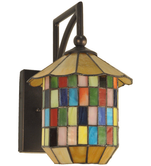 Meyda Lighting Meyer Lantern 8" China Mahogany Bronze Wall Sconce Hardware