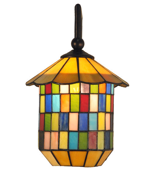 Meyda Lighting Meyer Lantern 8" China Mahogany Bronze Wall Sconce Hardware