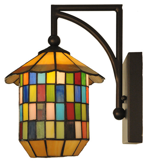 Meyda Lighting Meyer Lantern 8" China Mahogany Bronze Wall Sconce Hardware