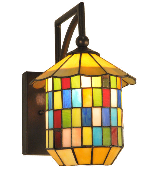 Meyda Lighting Meyer Lantern 8" China Mahogany Bronze Wall Sconce Hardware