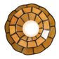 Meyda Lighting Meyer Lantern 8" Mahogany Bronze Pendant Light With Multi-Colored Shade Glass