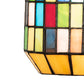 Meyda Lighting Meyer Lantern 8" Mahogany Bronze Pendant Light With Multi-Colored Shade Glass