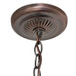 Meyda Lighting Meyer Lantern 8" Mahogany Bronze Pendant Light With Multi-Colored Shade Glass