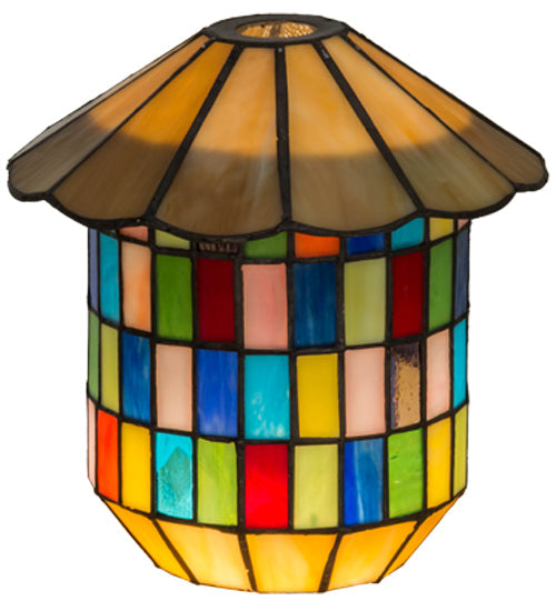 Meyda Lighting Meyer Lantern 8" Multi-Colored Shade Glass
