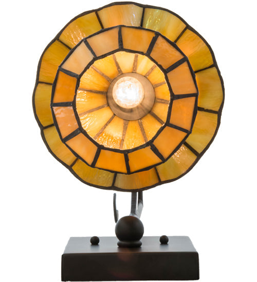 Meyda Lighting Meyer Lantern 8" Oil Rubbed Bronze Lantern Wall Sconce With Multi-Colored Shade Glass